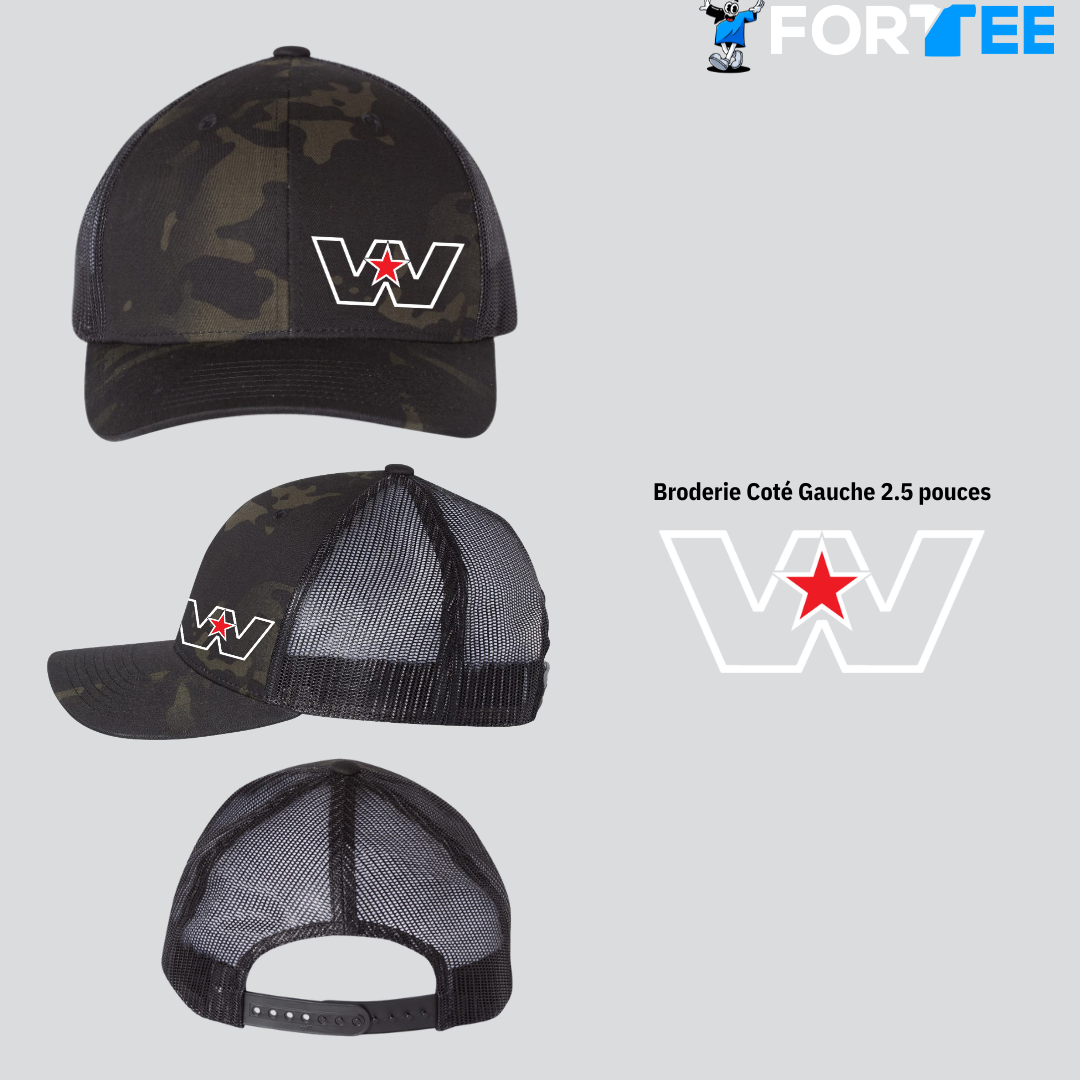 Casquette camouflage, arrière en maille Western Star